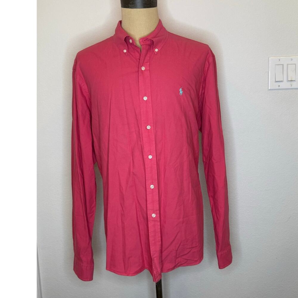 Ralph Lauren Pink Men’s Polo casual button up shirt top size XXL